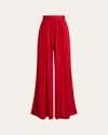 Ralph Lauren Vannesa Satin Wide-leg Pant In Bright Red In Red