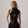 Ralph Lauren Gemma Floral Cotton Lace Bodysuit In Black