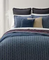 Ralph Lauren Gena Soft Cotton Reversible 3-pc. Comforter Set, Full/queen In Blue