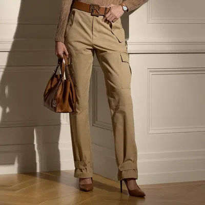 Ralph Lauren Gentry Cotton Canvas Cargo Pant In Lux Tan In Brown