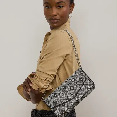 Ralph Lauren Geo-motif Woven Straw Medium Sawyer Bag In Multi