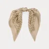 Ralph Lauren Geo-print Silk Square Scarf In Brown