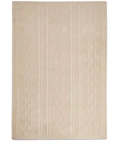 Polo Ralph Lauren Geometric Pattern Cotton Blanket In Neutrals
