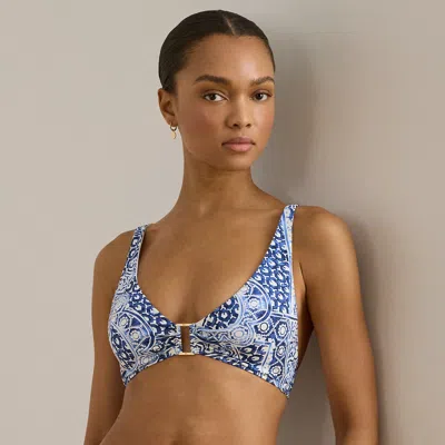 Ralph Lauren Geo-print Ring-front Bikini Top In Multi