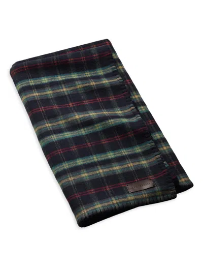 Ralph Lauren Georgia Plaid Wool-cashmere Throw Blanket In Blue