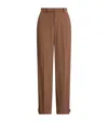 Ralph Lauren Gillian Straight Tailored Trousers In Brown