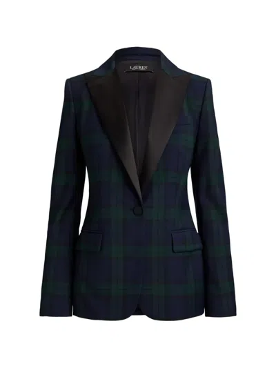 Ralph Lauren Gilmore Tartan-print Blazer In Blue