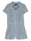Polo Ralph Lauren Gingham Cotton Madras Playsuit In Blue