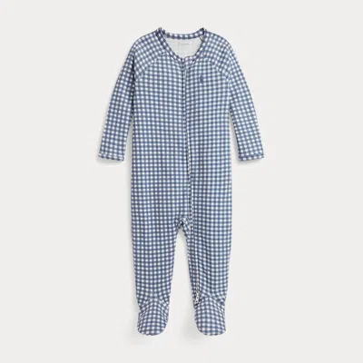 Ralph Lauren Babies'  Gingham Cotton Footed Coverall In Multi
