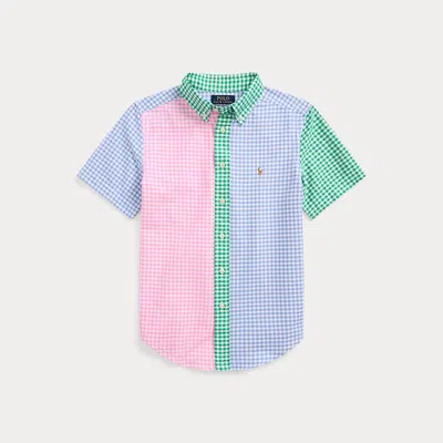 Ralph Lauren Kids' Gingham Oxford Short-sleeve Fun Shirt In Multi