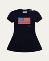Ralph Lauren Girl's American Flag Cashmere Cable Knit Dress