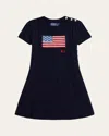 Ralph Lauren Girl's American Flag Cashmere Cable Knit Dress