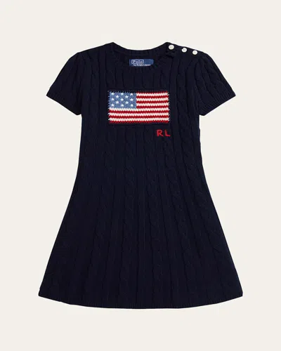 Ralph Lauren Kids' Girl's American Flag Cashmere Cable Knit Dress