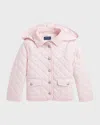 Polo Ralph Lauren Girl's Audrey Quilted Collared Jacket In Hint Of Pink