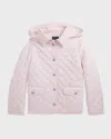 Polo Ralph Lauren Girl's Audrey Quilted Collared Jacket In Hint Of Pink