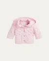 Ralph Lauren Girl's Audrey Quilted Collared Jacket In Pink
