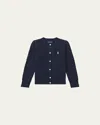 Polo Ralph Lauren Girl's Cable-knit Ribbed Cardigan In Refined Navy