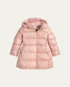 Ralph Lauren Girl's Celia Metallic Nylon Down Puffer Coat In Pink