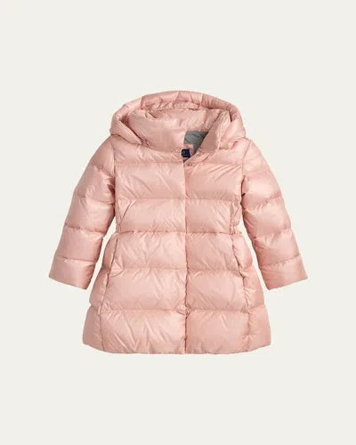 Ralph Lauren Kids' Girl's Celia Metallic Nylon Down Puffer Coat In Pink