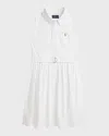RALPH LAUREN GIRL'S CLASSIC OXFORD BELTED DRESS W/ BLOOMERS