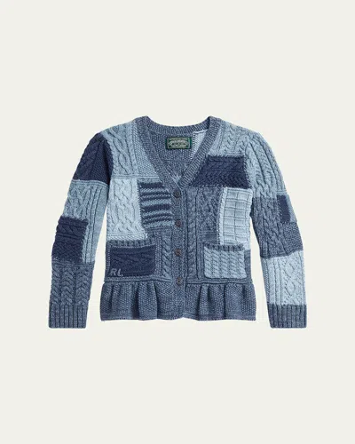 Ralph Lauren Kids' Girl's Cotton Patchwork Cardigan Sweater