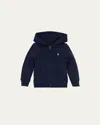 Polo Ralph Lauren Girl's Drapey Terry Zip Hoodie In Refined Navy