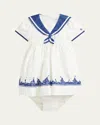 Ralph Lauren Girl's Embroidered Sailor Dress In Nevis