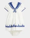 Ralph Lauren Girl's Embroidered Sailor Dress In Nevis
