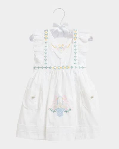 Ralph Lauren Kids' Girl's Eyelet Embroidered Floral Dress In White