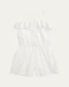 Ralph Lauren Girl's Eyelet Embroidered Romper In White
