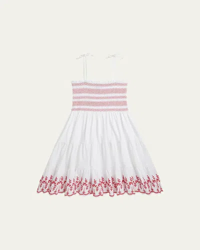 Ralph Lauren Kids' Girl's Eyelet Embroidered Smocked Dress In White