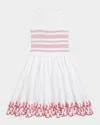 Ralph Lauren Girl's Eyelet Embroidered Smocked Dress In White