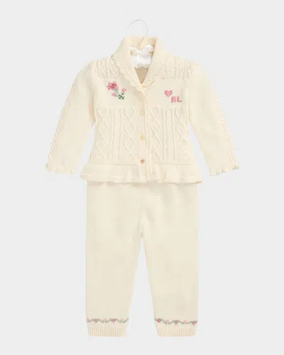 Ralph Lauren Kids' Girl's Floral Intarsia Two-piece Set