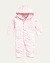 Ralph Lauren Girl's Hooded Barn Bunting In Pink