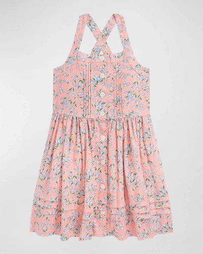 Ralph Lauren Kids' Girl's Linen Floral-print Dress In Seze Floral