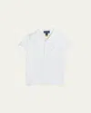 Ralph Lauren Girl's Logo Embroidered Short-sleeve Polo Shirt In White