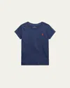 Ralph Lauren Kids' Girl's Logo Embroidered T-shirt In Blue