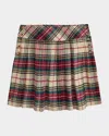 Polo Ralph Lauren Multicolor Pleated Skirt With Striped Pattern Detail In Cotton Girl In Cream Red Multi