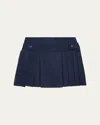 Ralph Lauren Girl's Pleated Skort In Blue