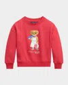 Ralph Lauren Girl's Polo Bear Terry Sweatshirt In Starboard Red