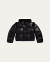 Ralph Lauren Girl's Recycled Nylon Taffeta Down Puffer Jacket In Black