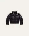 Ralph Lauren Girl's Recycled Nylon Taffeta Down Puffer Jacket In Black