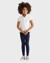 Polo Ralph Lauren Girl's Stretch Cotton Logo Embroidered Leggings In Refined Navy