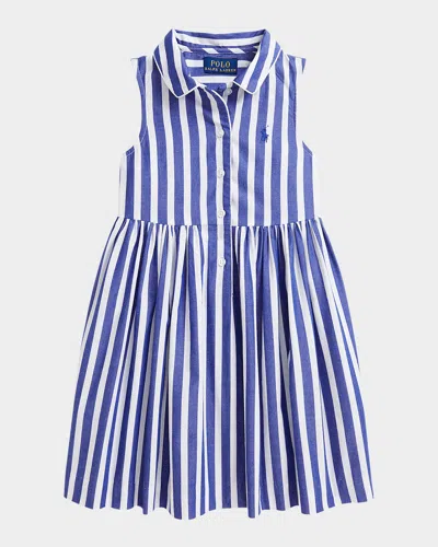 Ralph Lauren Kids' Girl's Striped Day Dress In Royal White