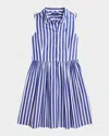 Ralph Lauren Girl's Striped Day Dress In Royal White