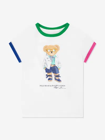 Ralph Lauren Kids' Girls Bear T-shirt In White