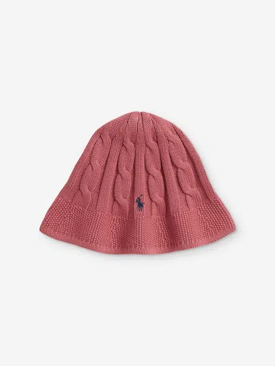 Ralph Lauren Kids'  Girls Cable Knit Bucket Hat In Pink