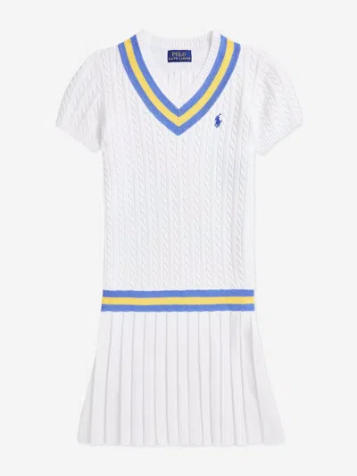 Ralph Lauren Babies' Girls Cable Knit Cricket Dress In White