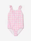 RALPH LAUREN GIRLS CHECKED EMBROIDERED LOGO SWIMSUIT US 14 - UK 11 YRS PINK