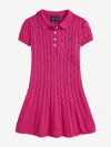 Ralph Lauren Girls Classic Cable Knit Dress In Pink